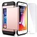 Price comparison product image iPhone 6 / 6s Case with Card Holder and[ Screen Protector Tempered Glass x2Pack] SUPBEC i Phone 6/6s Wallet Case Cover with Shockproof Silicone TPU + Anti-Scratch Hard PC - Full Protective(Rose Gold)
