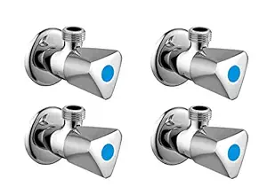 Ivaan Vista Brass Chrome Plated Angle Valve Cock for Bathroom for Geyser and Wash Basin Connection - Set of 4