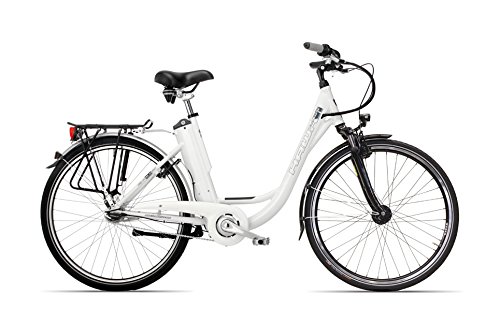 HAWK Bikes Green Deep-Z E-Bike - Damenfahrrad Fahrrad Damen City Pedelec mit integriertem Akku und Nabenschaltung