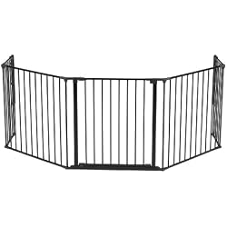 Babydan Barrière Pare-feu Flex XL Noir (pour ouvertures de 90 à 278 cm)