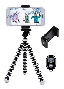 Techlife Gorillapod Octopus Tripod 13 inch for Mobile Phones,Digtal Cameras & Action Cameras - Max Load - 1.2 kgs(Tripod+Holder+Remote)