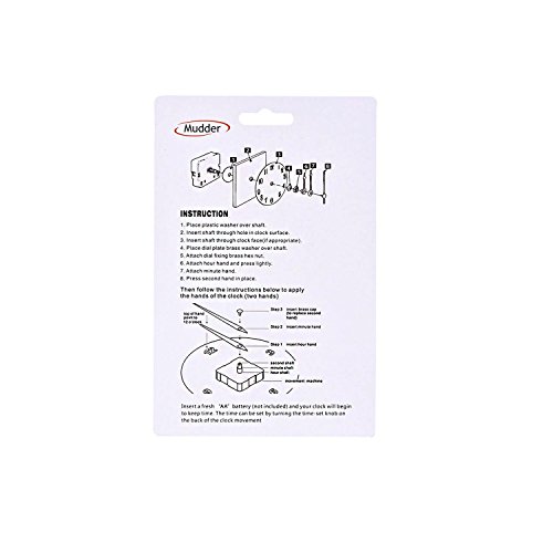 Mudder Stille DIY Quarz Uhrwerk Clock Quartz Movement 11/ 25 Zoll maximale Wahlstärke, 4/ 5 Zoll Gesamte Schaftlänge - 7