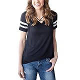 LuckyGirls Camisetas Mujer Originales Manga Corta Verano Rayas Bandage...