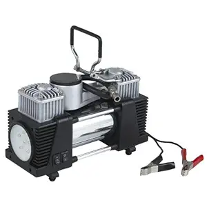 ZEKART Portable 12V High Speed Double Cylinder Air Compressor Electric Air Pump with Light