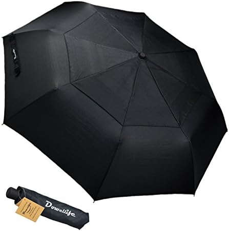 Dowellife Lightweight Compact Travel Golf Umbrella with Double Canopy Windproof Auto Open Close Unbreakable Frame 47inch