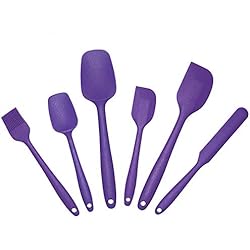6pcs / set rose/rouge silicone Sets de cuisson Outil Spatule huile Pinceau de cuisine Ustensiles de cuisine Ustensiles de cuisson-Purple_6PCS (Color : Lila 6pcs)