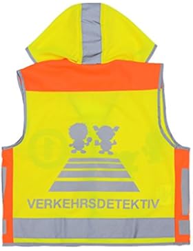 Kinder Hohe Sichtbarkeit Sicherheitsweste Warnwesten Reflektierende Westen - Fluoreszenz Grün für Körpergröße...