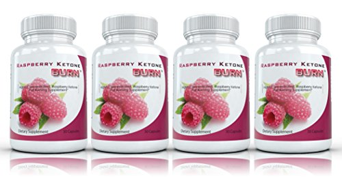 Raspberry Ketone Burn (4 Bottles) - Highly Concentrated Raspberry Ketones Fat Burning Formula. All Natural Weight Loss Supplement. 500mg
