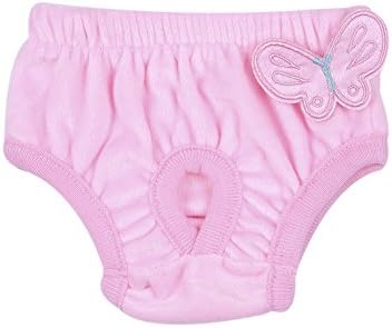 TAONMEISU™ Cute Pet Female Dog Diapers Nappies Hygiene Pant Washable Reusable Butterfly Style Sanitary Pantie Cozy Coral Fleece Incontinence Protective Pants for Small Medium-sized Female Dogs 3 Sizes 3 Color
