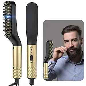 REXERA Hair Straightener - Beard Balm Beard Comb for Women & Men, Hair Styler, Brush/PTC Heating Electric Straightener 3 in 1 Hair Straightener Brush Beard Straightening Comb, Men Women, Multicolour