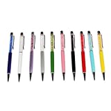 Accmart 2 in 1 Colorful Bling Crystal Capacitive Stylus With Ball Point Pen,Pack of 10