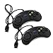 Produktbild 2x 6-Tasten Controller für Sega Mega Drive & Genesis Joypad Gamepad schwarz