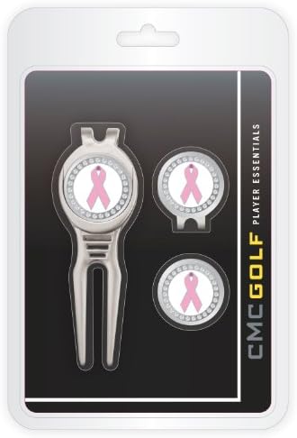 CMC Golf Pink Ribbon Breast Cancer Awareness Cool Tool, Cap Clip and Ball Marker Clamshell Pack