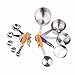 Produktbild Candora 10 Stück Beste Messlöffel / Messbecher-Haltbarkeit Multi-Edelstahl / ergonomisches Design mit rutschfesten Silikongriffen - ideal zum Backen und Kochen