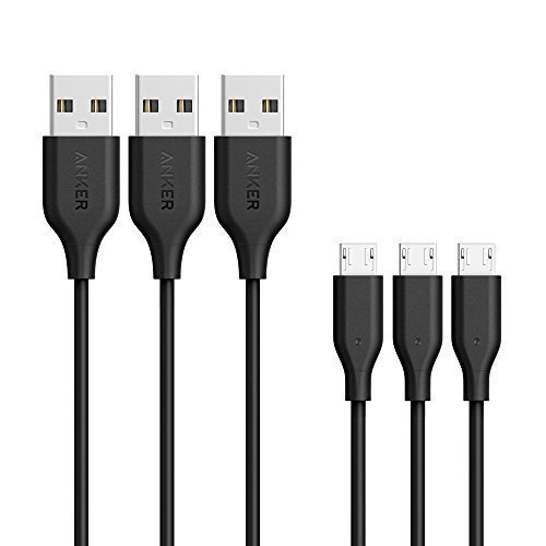 Anker PowerLine Micro USB Kabel [3-Pack] 0.9m Ladekabel, einer Lebensdauer von 10,000+ Biegungen fÃ¼r Samsung, Nexus, LG, Motorola, Android Smartphones und weitere (Schwarz)
