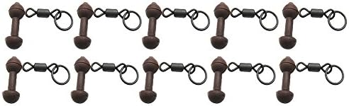 RUNakan Carp Fishing Heli Chod Beads Kits Ring with Rolling Swivels Beads Brown