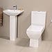 Price comparison product image Toilet Basin Sink Set Bathroom Suite White Ceramic
