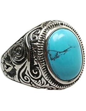 Jiedeng Schmuck Herren Ringe aus Edelstahl Ring mit Stein Gotik Punk Biker Rock Retro Partnerringe Freundschaftsringe...