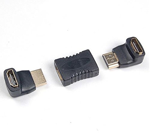 UBest HDMI Adapter Set ( HDMI auf HDMI Kupplung Verlängerung / HDMI-Stecker auf HDMI-Buchse 270° Winkeladapter / HDMI-Stecker auf HDMI-Buchse 90° Winkeladapter ) | VERGOLDETE Kontakte | 1080p Full HD | Schwarz - 2
