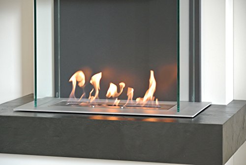 muenkel design Milano Ethanolkamin: Verde Gris (Schiefer grün-grau) – line burner 500 – Haube Schwarzgrau - 8