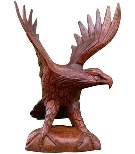 Figurine Aigle En Résine Sculpture Dorée - Décoration Maison Bureau 18.5cm