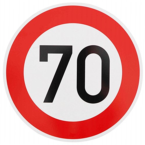 ORIGINAL VERKEHRSSCHILD 70 KM/H Schild DN 60 cm Nr. 274-57 zum Geburtstag als Geburtstagsgeschenk für Verkehrszeichen StVO 600 mm Geburtstagsschild RAL Straßenschild Schilder Verkehrsschilder Straßenschilder Geburtstagsverkehrsschild Straßenzeichen
