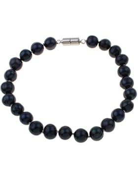 Süßwasserzuchtperlen Armband, schwarz, 7-8mm