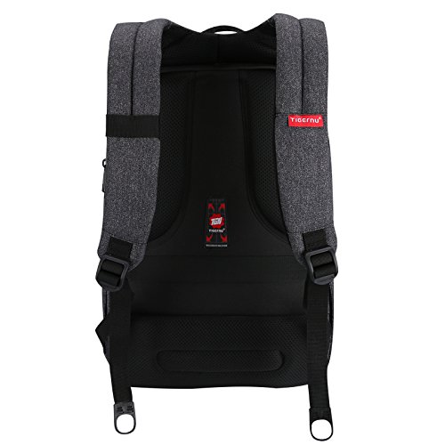 Kirando’s Premium Business Computer Rucksack – Diebstahl-Sicherung – USB-Anschluss z.B. für Power-Bank – 2 Farben – bis 15,6 Zoll – Audio-Kabel Zuführung – Getränke-Halterung – Testsieger 2017 - 5