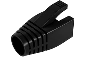 VIVOCH 50 Pcs Cat6 Cat6A Cat7 Strain Relief Boot, RJ45 Plug Connector Cover Modular Network Plug Connector Cap Cable Connector Boots, Black