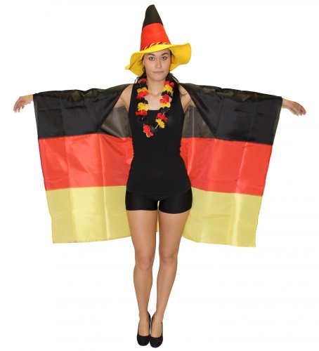 Foxxeo 35006 | Deutschland Fahne als Poncho WM EM Fan Fanartikel Party Flagge Germany Party