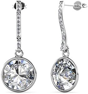 Sterling Silver Bella Teardrop Stud Earrings made with real Swarovski Crystals Jewellery gift for Beloved women Nickel Free YOURDORA