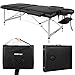 Produktbild Massageliege mobil klappbar, 3 Zonen Deluxe Therapie Tatoo Salon Reiki Massagetisch Massagebank Tragbar Höhenverstellbar Massage Bett mit Aluminiumfüße inkl. Tragetasche (bis 250kg belastbar) Schwarz