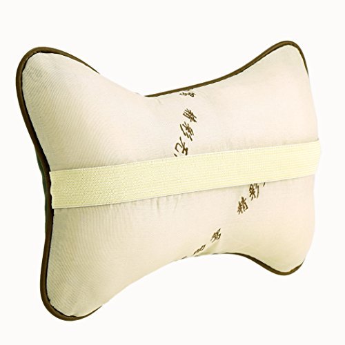 Leeko Auto Nackenkissen Nackenstützen Kopfkissen X2 Kunstleder mit loch atmungsaktive super weich und bequem anti Müdigkeit langes Fahrens Stoßdämpfung Hals Nacken Schutz & Stütz zwei Farben erhältlich. (Schwarz) - 5