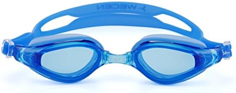 Swiming Goggles Swim Glass WECEN Swim Goggles Clear Swimming Goggles with Hydrodynamic Design HD Lenses UV Protection Anti Fog Adjustable Nose Bridge for Adults(Blue)