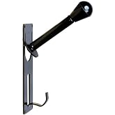 Metal Craft Customs Helmet and Jacket Hanger, Vertical Wall Mount Helmet Hook for Home, Office, Shop - Black (Pack of 1)