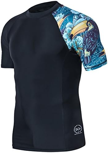 HUGE SPORTSMen's Splice UV Sun Protection UPF 50+ Skins Rash Guard Short Sleeves