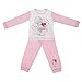 Childrens Girls Me To You Time For Bed Long Sleeve Top & Bottoms Pyjama Set (2-3 Years) (White/Pink)