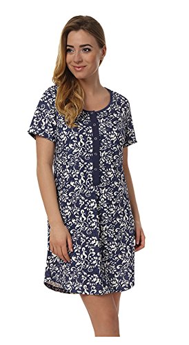 Nursing breastfeeding 100% cotton nightdress (XL, Marine)