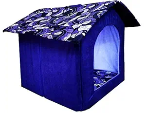 Pets Empire Foldable Printer Velvet Fabric Puppy House for Dog Lovers (Medium, Colour and Design May Vary)