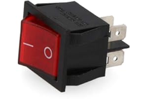 EDM 45035 Interruptor Luminoso Empotrado 4 Patillas, Rojo