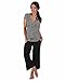 The Essential One - Maternity Nursing Pyjamas Stripe Crop - Black Cream - Medium - EOM136