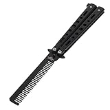 22cmx1.8cm Hengsong Sport Travel Folding Hunting Climbing Balisong Style Butterfly Practice Trainer (Black)
