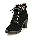 Produktbild LILIHOT Damenmode High Heel Schnürstiefeletten Damen Schnalle Plateauschuhe Klassische Stiefeletten Blockabsatz Stiefeletten Damenschuh moderne Stiefeletten