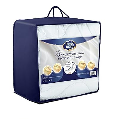 SWEET NIGHT Sleepissime Surmatelas synthétique forme drap housse épaisseur 3cm env. satin de coton Royal - 160x200cmNC