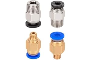 AOKIN 2 Pcs PC4-M6 raccord pneumatique et 2 Pcs PC4-M10 raccord pneumatique pour Creality Ender 3/3 Pro/3 V2, Ender 5/5 Pro/5 Plus, CR-10/10S, etc.