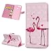 Produktbild Honor 7A Pro Handyhülle Huawei Y6 Prime 2018 Hülle Case Malen Muster Leder Tasche Flipcase Cover Silikon Schutzhülle Handytasche Skin Ständer Klapphülle Schale Bumper Magnet Ledertasche-Flamingo