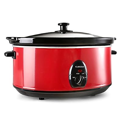 Klarstein Bristol 65 Mijoteuse electrique (6,5 L, 300W, 2 températures, céramique lavable, méthode Schongar, alimentation électrique) - rouge