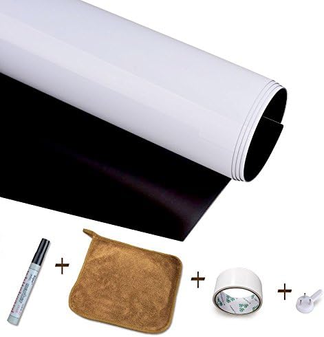 Magjump Whiteboard,Ferreous DIY Chalkboard Sticker Self-adhesive Dry Erase Board for Wall Decal Removable Whiteboard Roll for School,Office,Home(White 47" x 24")