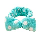 WDOIT 1PCS Hairband Elastic Bowknot Makeup Hairband Wash Face Wash Headband Home Head Decoration Blue