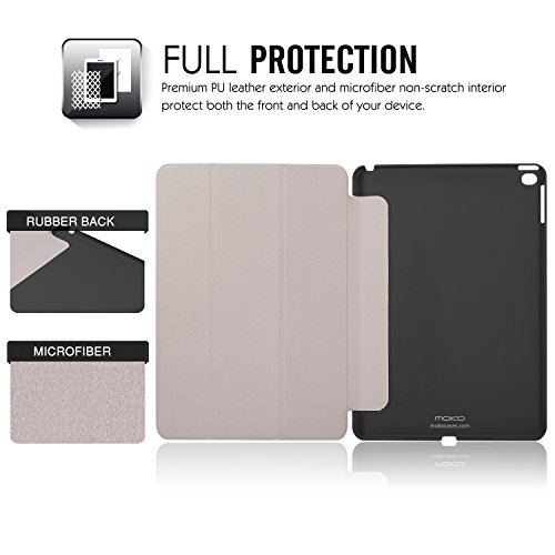 MoKo Hülle für Apple iPad Air 2 – Ultra Slim Kunstleder Schutzhülle Leder Hülle Tasche Ledertasche Etui Smart Case Cover mit Standfunktion Auto Sleep/Wake up Funktion für Apple iPad Air 2/iPad 6, Schwarz - 6